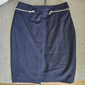 EXPRESS Navy Blue Zipper Detail Skirt